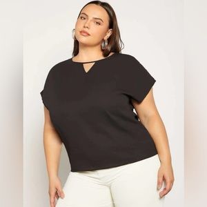 NEW evoluSHEIN Plus Keyhole Neck Batwing Sleeve Blouse